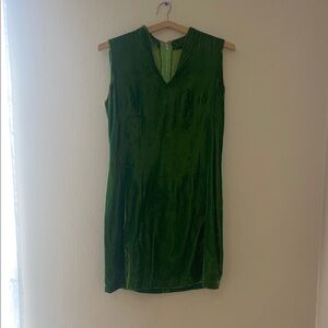 Vintage green velvet mini dress